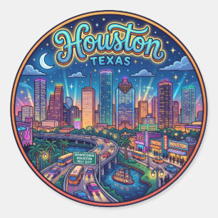 Houston USA Classic Round Sticker