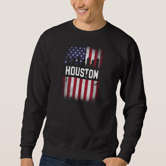 Houston USA Flag Design for proud Houstonian Sweatshirt (Front)
