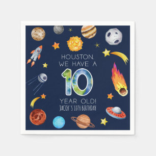 Houston We Have A 10 Year Old 10th Birthday Party Napkin
