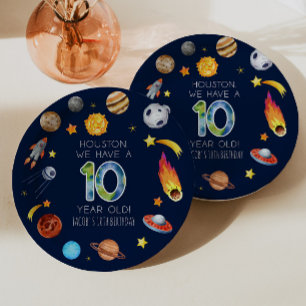 Houston We Have A 10 Year Old 10th Birthday Party Paper Plate