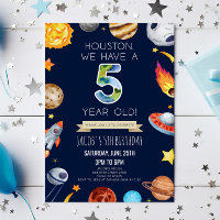 Houston We Have A 5 Year Old 5th Birthday Party