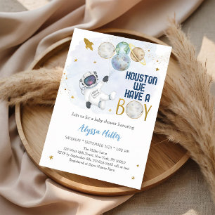 Houston We Have a Boy Astronaut Space Invitation