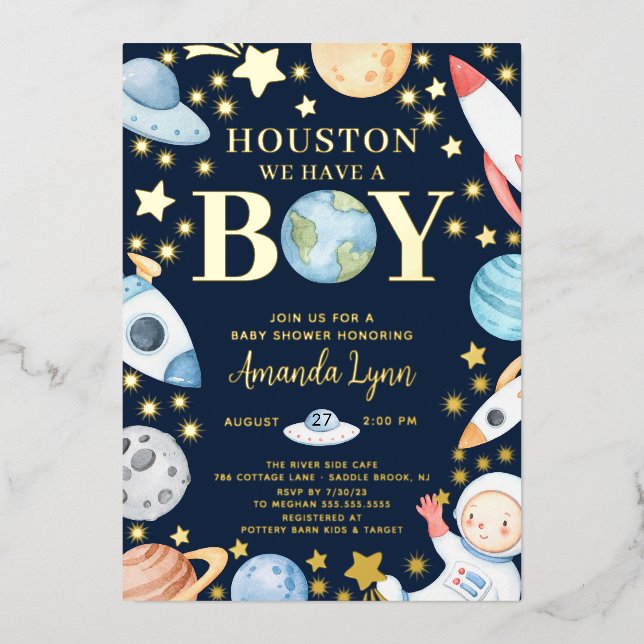 Houston We Have A Boy Outer Space (Front)
