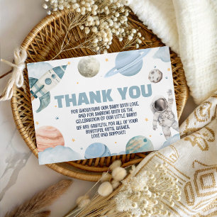 Houston We Have a Boy Space Shower Thank You Enclosure Card