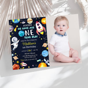 Houston We Have A One Year Old 1st Birthday Party Invitation