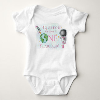 Houston We Have a One Year Old girl! Baby Bodysuit