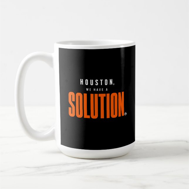 Houston We Have a Solution Soccer Orange Coffee Mug (Left)