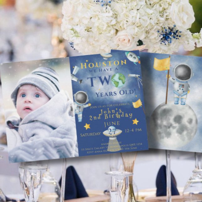 Houston We Have A Two years old Space Astronaut Invitation (Creator Uploaded)