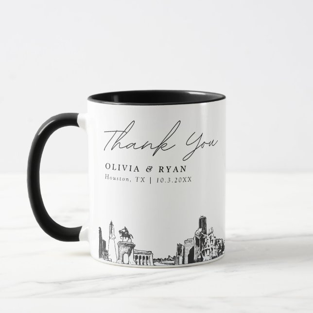 Houston Wedding Simple Custom Coffee Mug (Left)