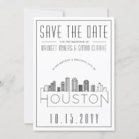 Houston Wedding | Stylised Skyline Save the Date