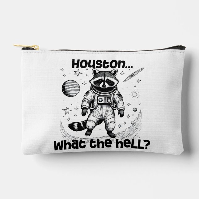 Houston... What the hell? Adorable Racoon magnet  Accessory Pouch (Front)