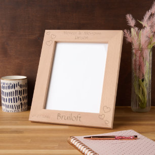 Houten Trouwframe met Naam en Datum -  Etched Frames