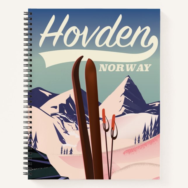 Hovden Norway Ski travel poster. Notebook (Front)