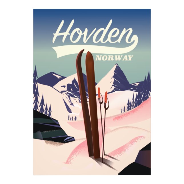 Hovden Norway Ski travel poster. Photo Print (Front)