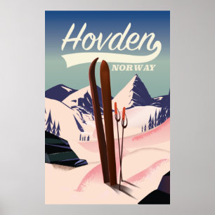 Hovden Norway Ski travel poster. Poster