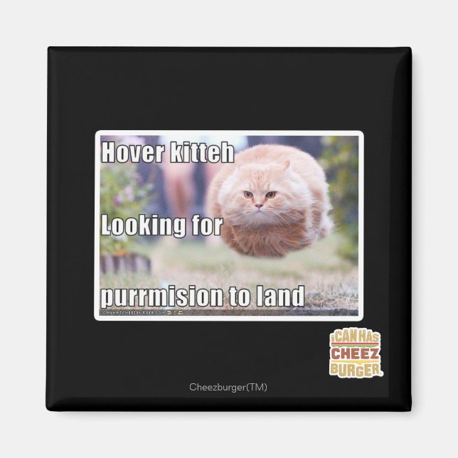 Hover kitteh magnet (Front)