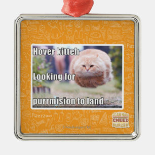 Hover kitteh metal tree decoration