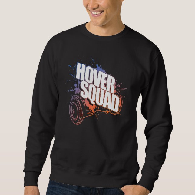 Hover Squad  Cool Orange Blue Gyro Hoverboard Sweatshirt (Front)