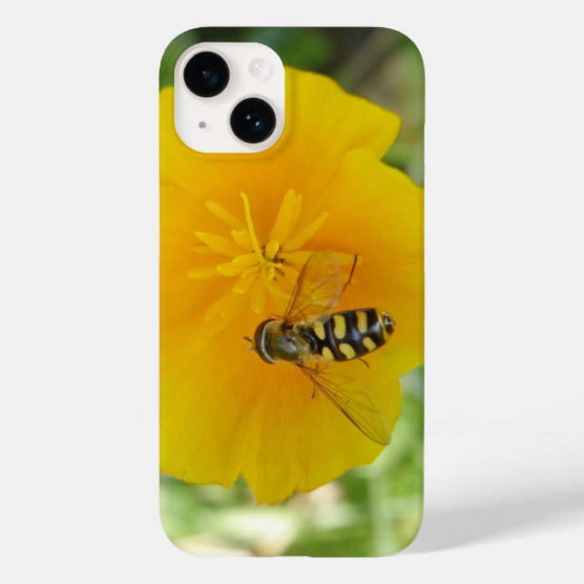 Hoverfly and Californian Poppy Case-Mate iPhone Case (Back)