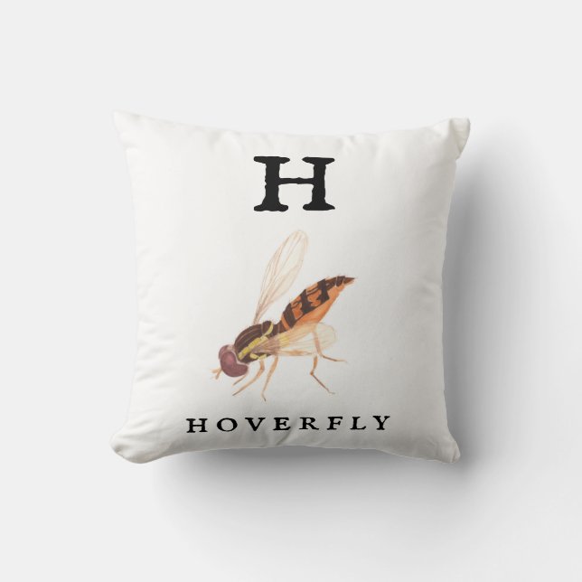 Hoverfly and Digger Bee Cushion (Front)