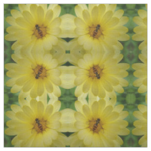 Hoverfly on a Marigold Patterned Craft Fabric