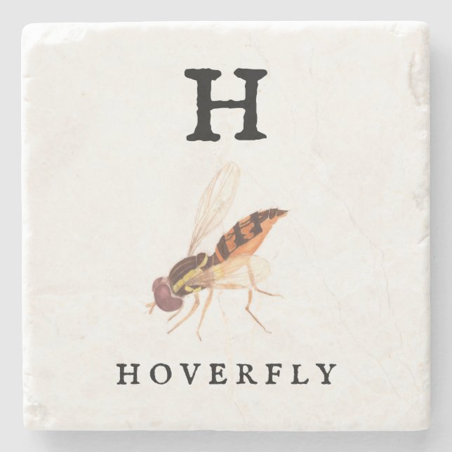 Hoverfly  stone coaster (Front)