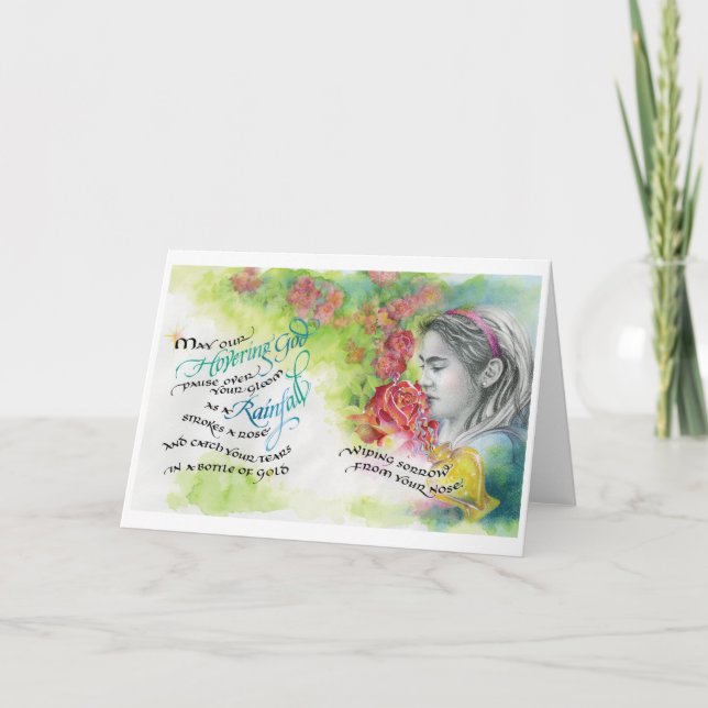 Hovering God/Rainfall, Folded Greeting Card, 5"x7" Card (Front)