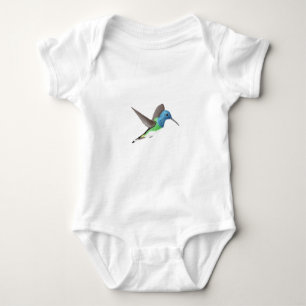 Hovering Jacobin Hummingbird - transparent.   Baby Bodysuit