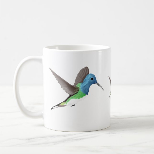 Hovering Jacobin Hummingbird - transparent.     Coffee Mug (Left)