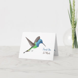 Hovering Jacobin Hummingbird - transparent.  Thank You Card