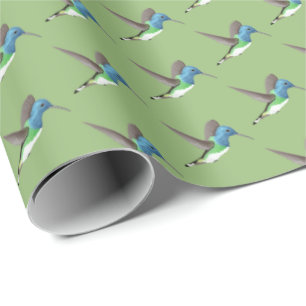 Hovering Jacobin Hummingbird - transparent. Wrapping Paper