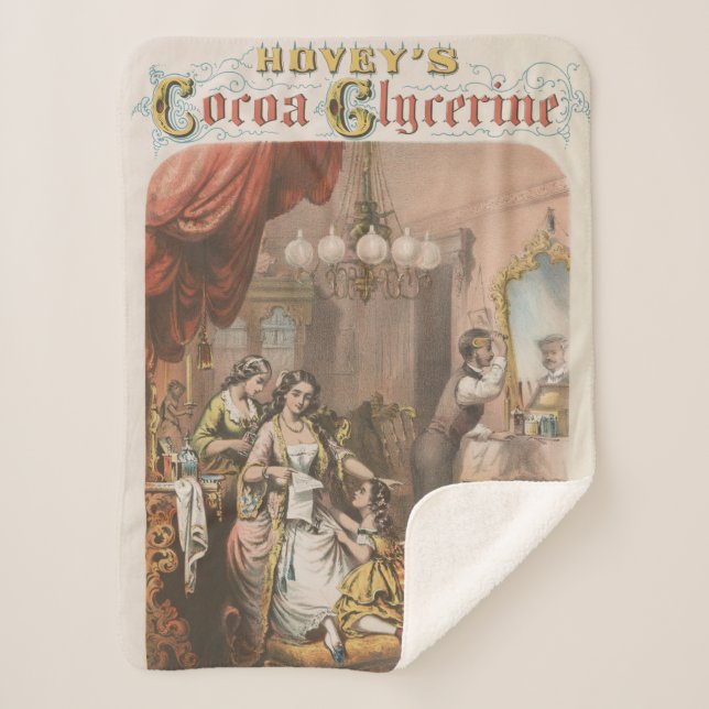 Hovey's Cocoa Glycerine, Circa 1860 Sherpa Blanket (Front)