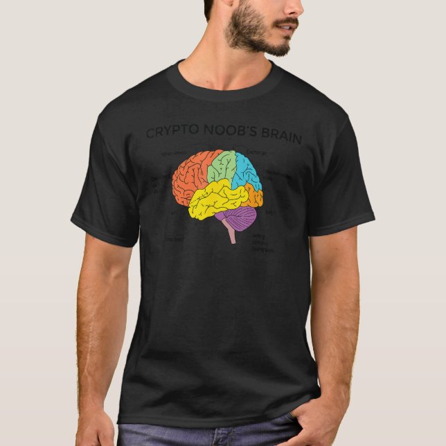 How a Crypto noob brain cool working and funny inn T-Shirt (Front)