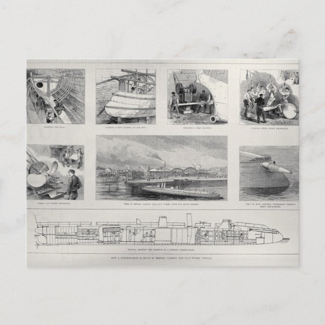 How a Torpedo Boat is Built Postcard (Front)