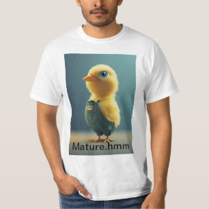 How about "Cluckin' Grown Up Tee" or "Fowl Adultho T-Shirt