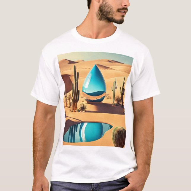 How about "Oasis Mirage: Giant Water Drop Design"? T-Shirt (Front)