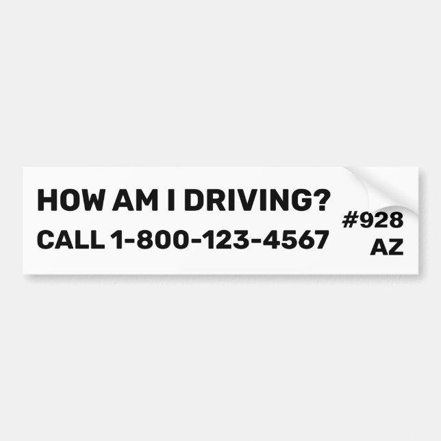 How Am I Driving Safety Bumper Sticker (Front)