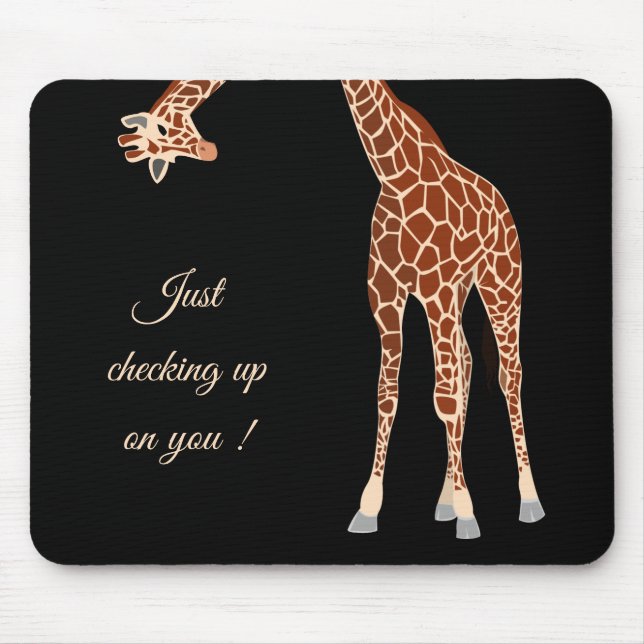 How are you black giraffe hanging funny text  mouse pad (Front)