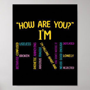 How Are You I'm Fine Emotional Awareness Mental He Poster