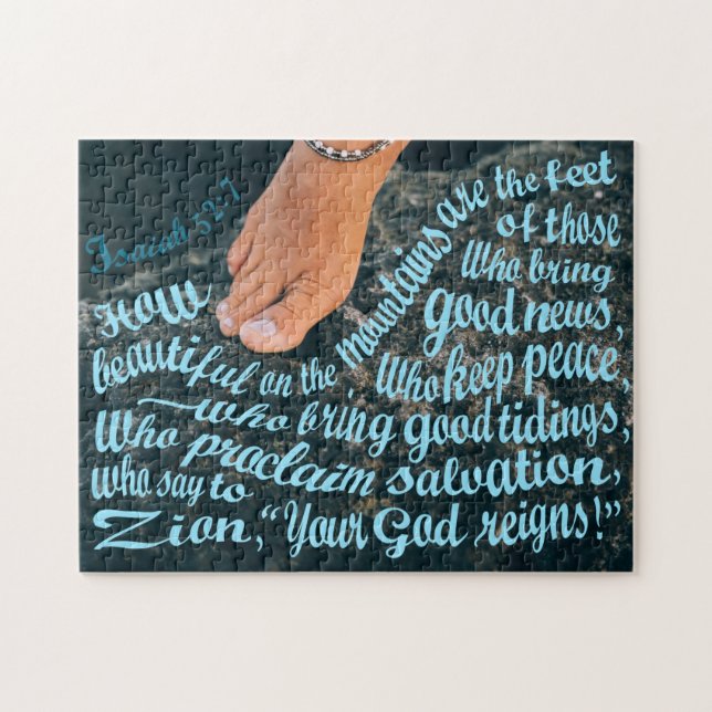 How beautiful feet Inspirational quote Jigsaw Puzzle (Horizontal)