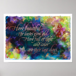 How Beautiful the Leaves, Print, 17"x12" Poster