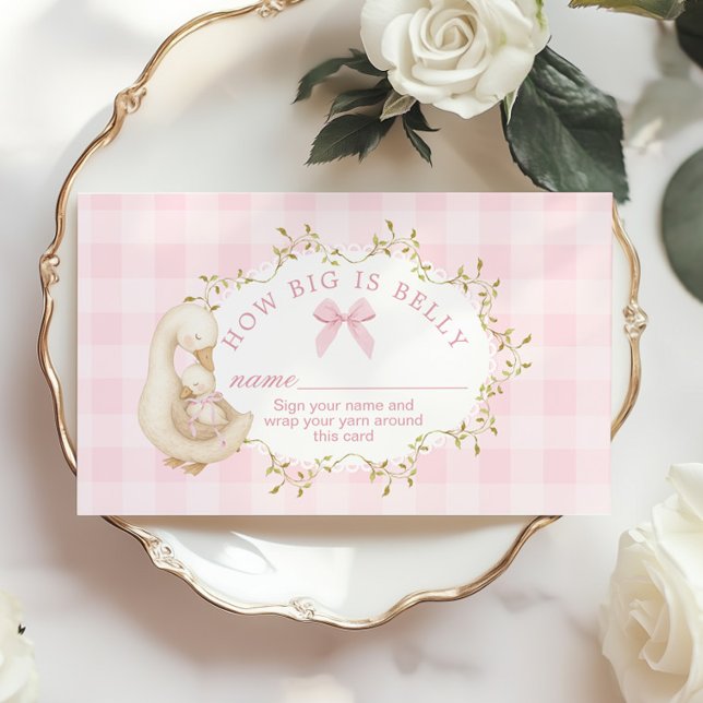 How big is belly Silly Goose Pink Gingham Enclosure Card (Creator Uploaded)