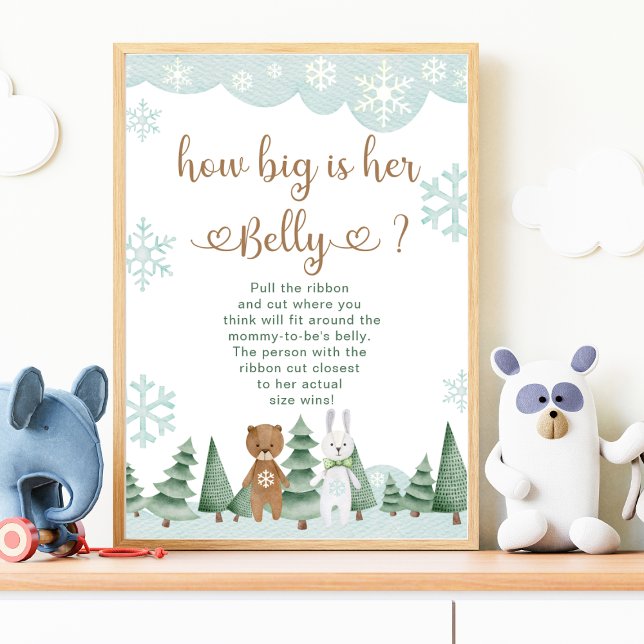 How Big is Belly Winter Snowflake Woodland Poster (Creator Uploaded)