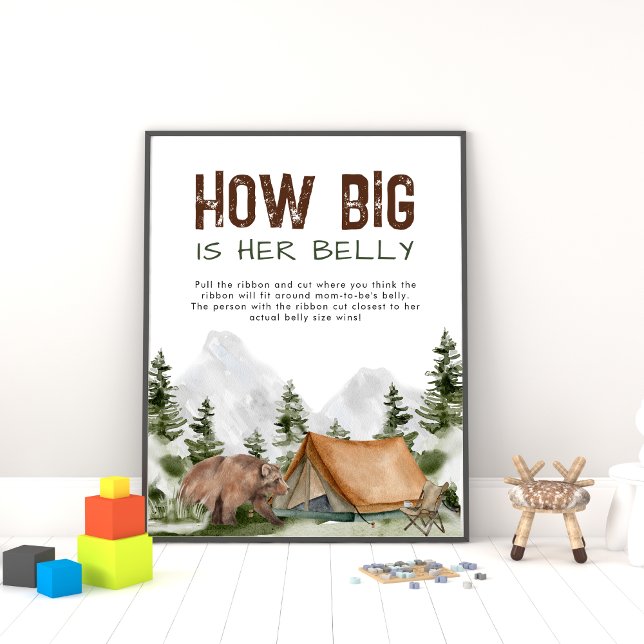 How Big is Her Belly Bear Camper Baby Shower Game (Creator Uploaded)