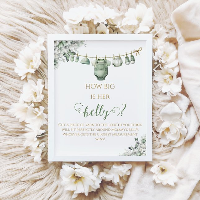 How Big is Her Belly Sage Green Butterfly Game Poster (Creator Uploaded)