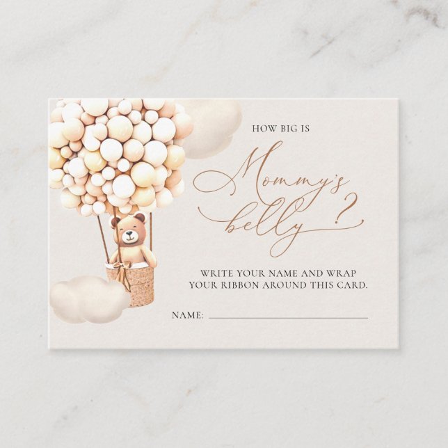 How Big Is Her Belly Tickets - Brown Bear Balloons Enclosure Card (Front)