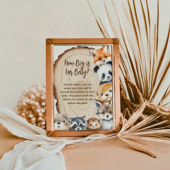 How Big is Her Belly Woodland Animal Game Sign (Creator Uploaded)