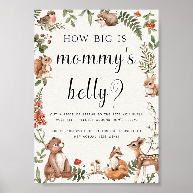 How Big is Mommy's Belly Baby Shower Game Poster (Front)