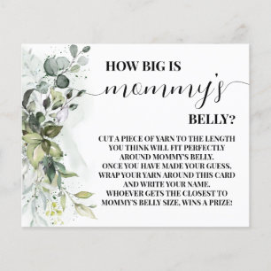 How Big is Mommy's Belly Greenery Shower Game Card