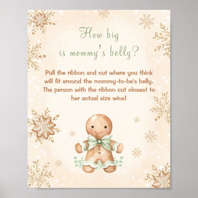 How Big Is Mummy's Belly Baby Shower Christmas  Poster (Front)